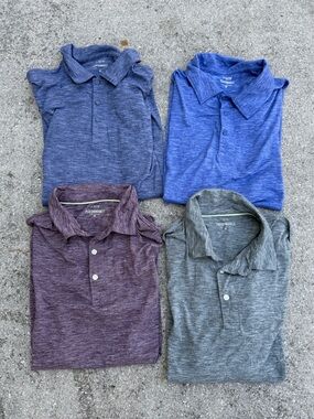 Lot of 4 J.Crew Performance Polo Heather Heathered Shirts Size Medium Men’s